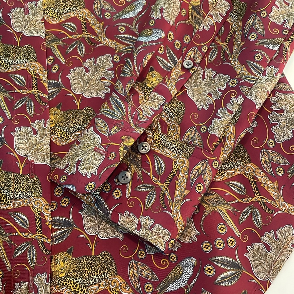 J. Crew Collection silk jaguar shirt in size 2 - Picture 4 of 4